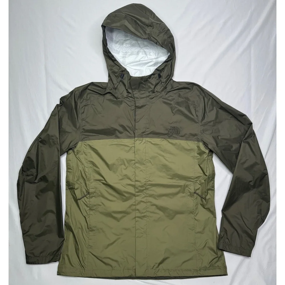 The North Face Venture 2 DryVent Rain Jacket Mens Large Green Two Tone Hooded